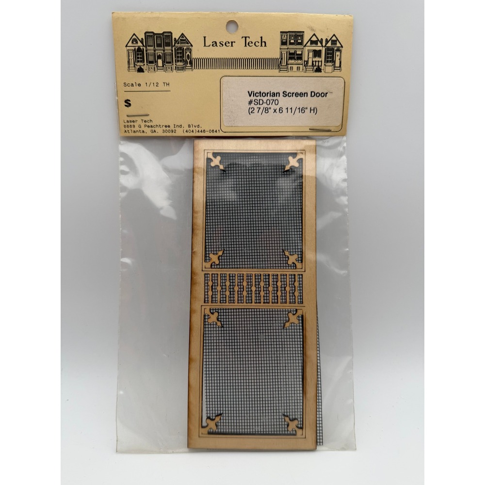 Laser Tech Victorian Screen Door SD-070 Wood 1/12 Scale Dollhouse Miniature New
